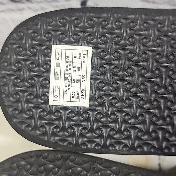 Teva Mandalyn Ola Wedge Sandals Black Pink US 10 Womens Platform Flip-Flops New - Picture 8 of 8